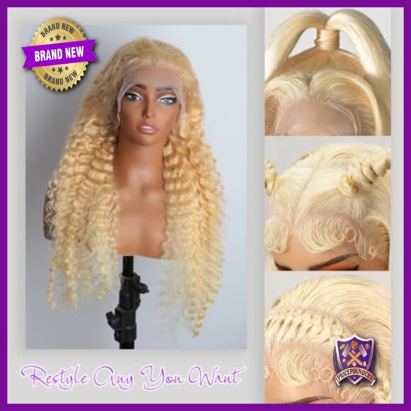 13x6 Lace Front Wig Human Hair 38 Inch Deep Wave 180% Density Pre Plucked main image 5